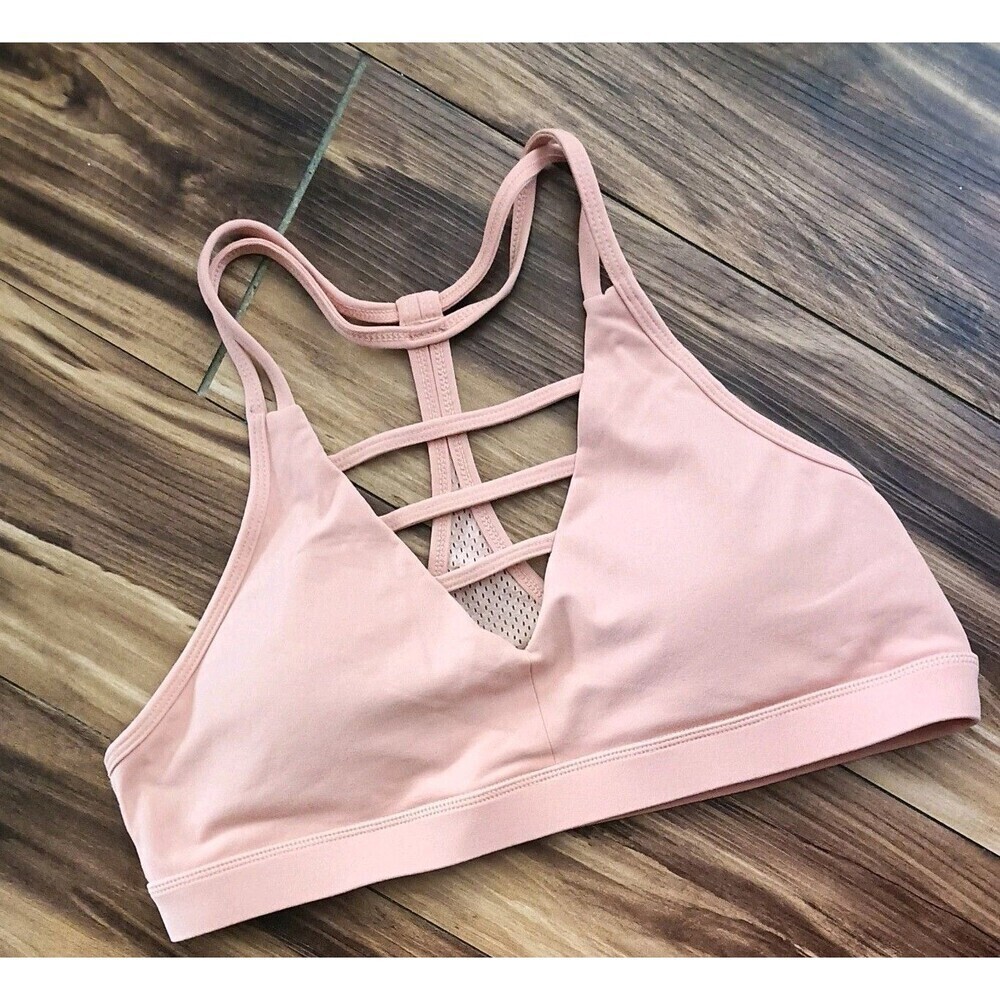 Zyia Active Strappy Sports Bra Size XXL Pink Padded Mesh Racerback Sporty